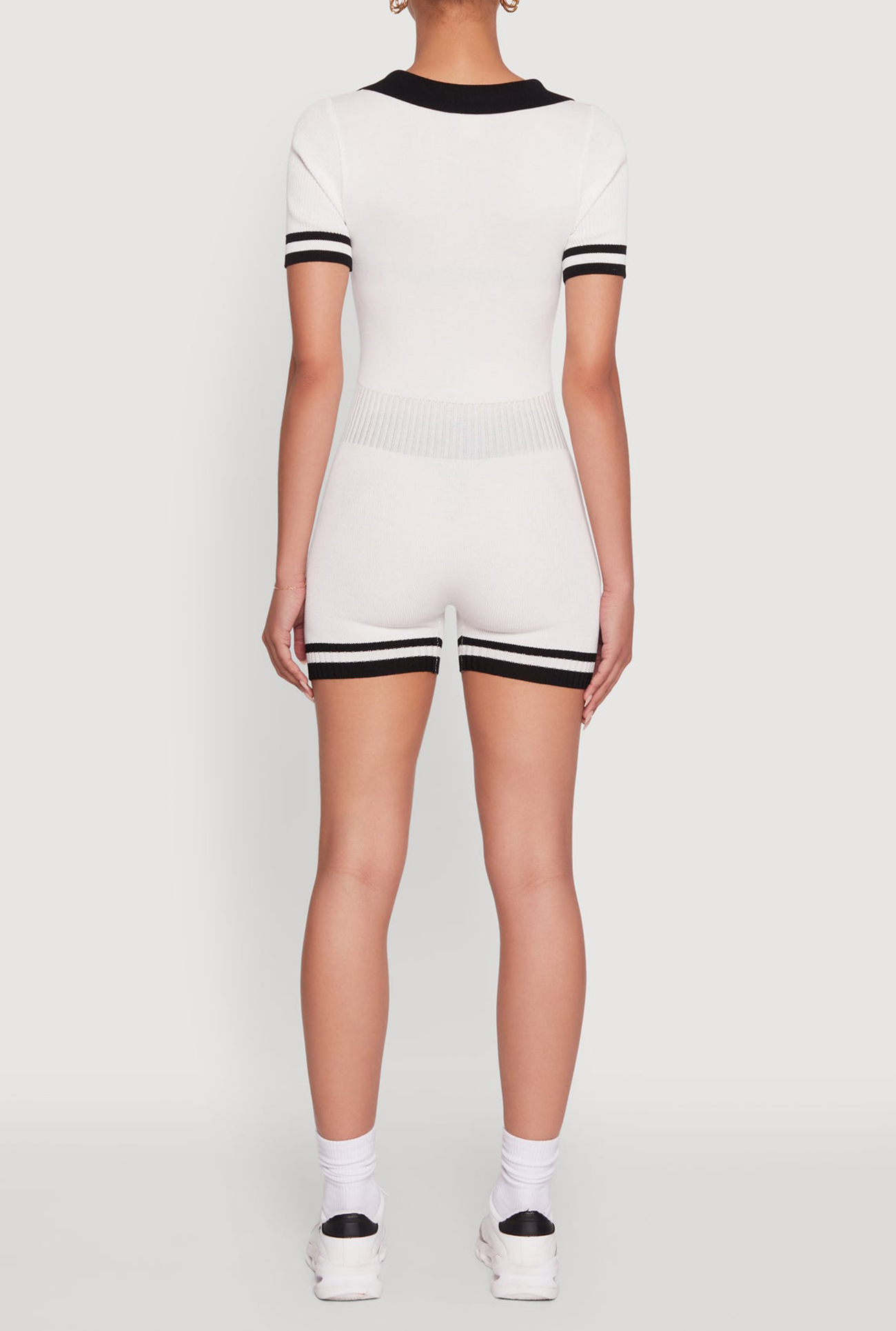 Ribbed Contrasting Striped Jumpsuit
