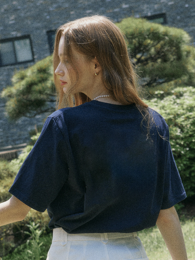 Women's heart-shaped letter printed T-shirt