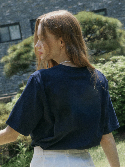 Women's heart-shaped letter printed T-shirt