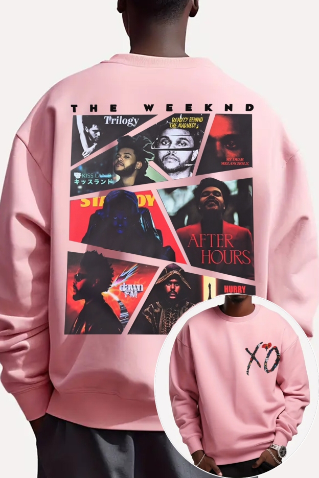 theweeknd double-sided printed round neck sweatshirt