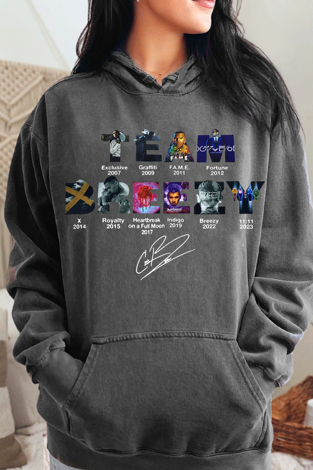 Team Breezy Chris Brown Album Hoodie For Women
