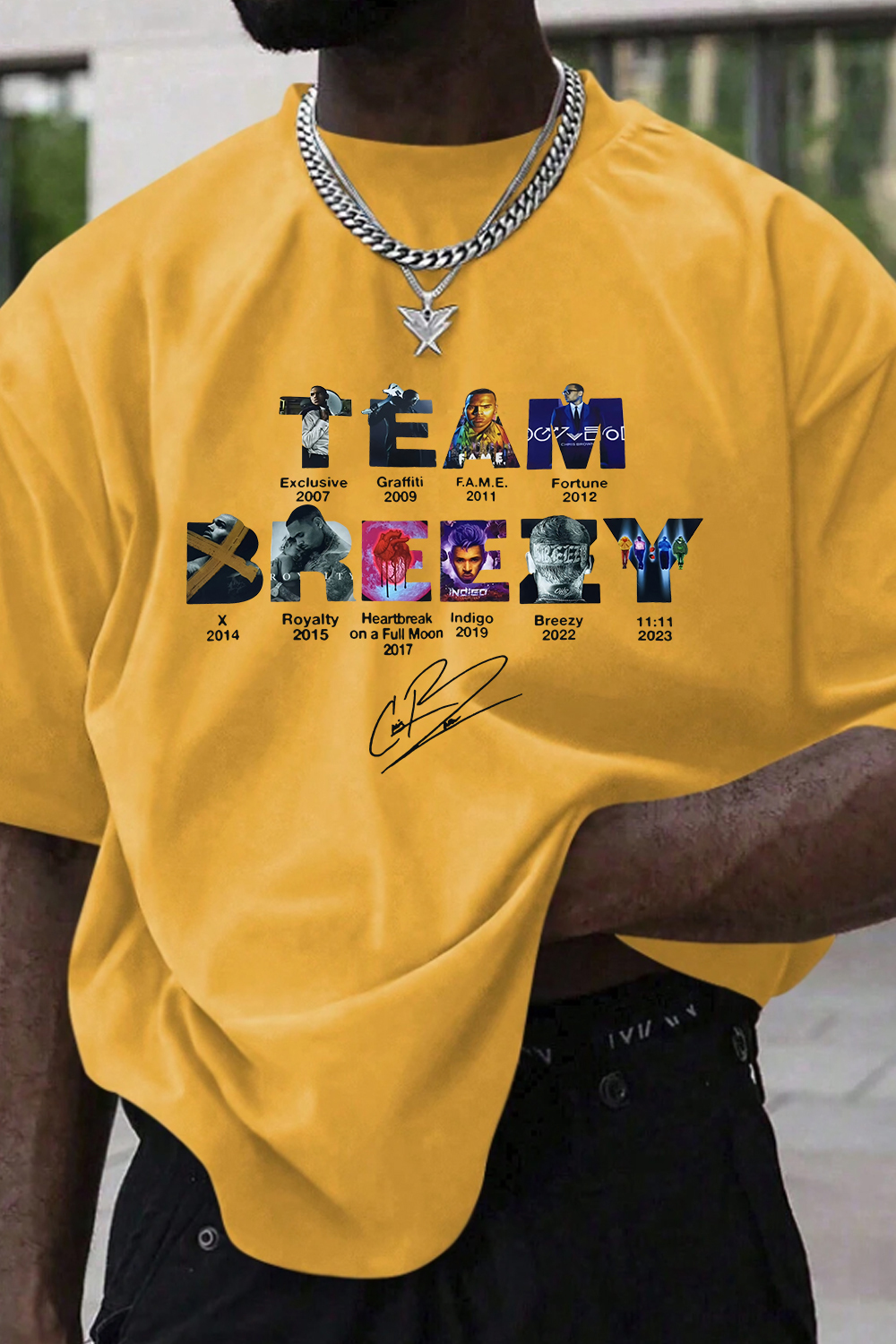 Team Breezy Chris Brown Album Tee For Men