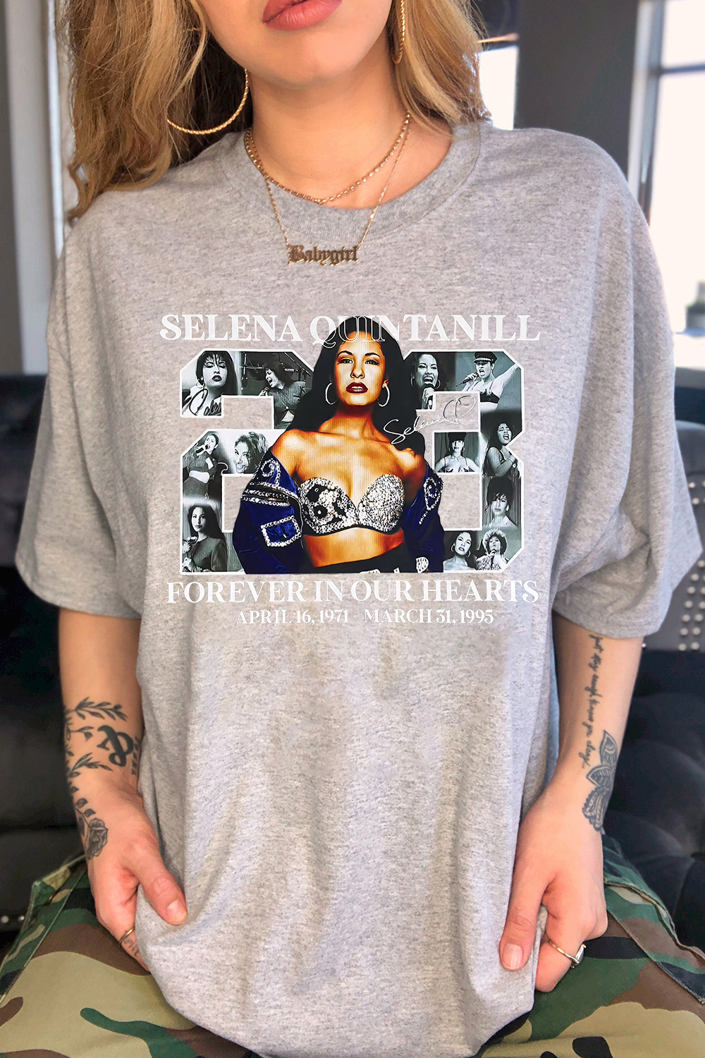selena Print Short Sleeve T-Shirt