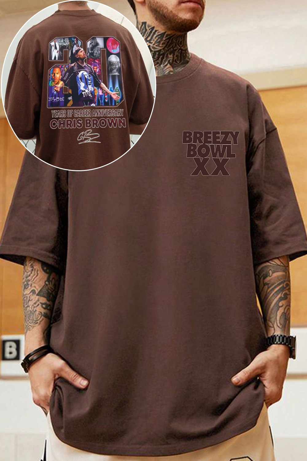 chrisbrown 2025 tour print t-shirt