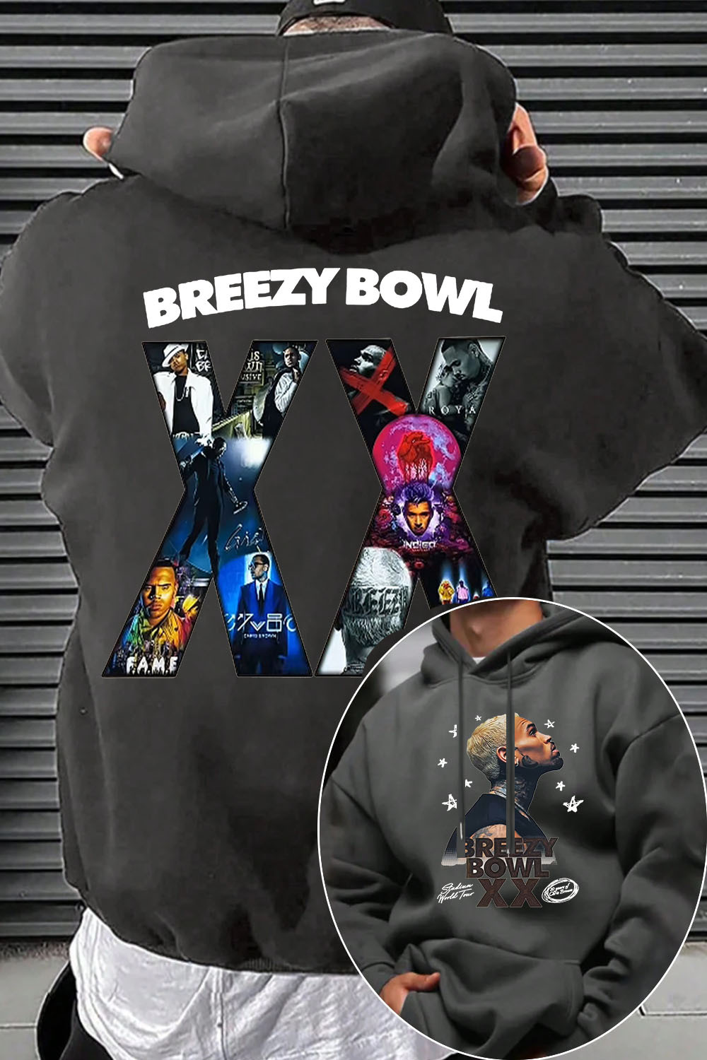 2 Sided CB Graphic Hoodie For men