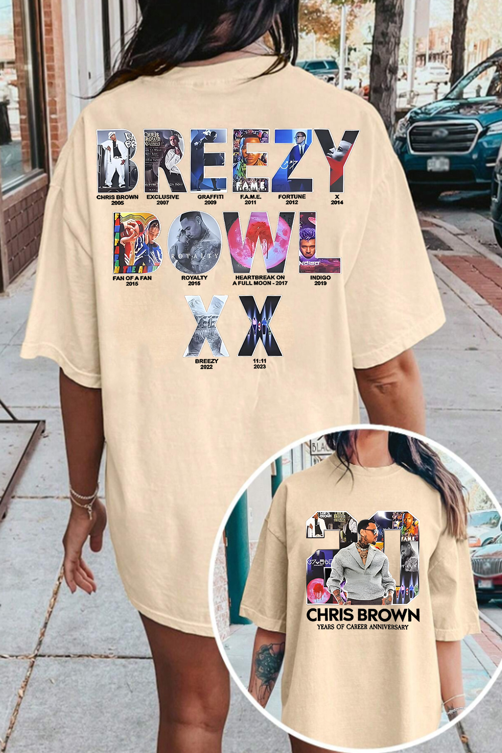 cb 2-side printed Tee For Women