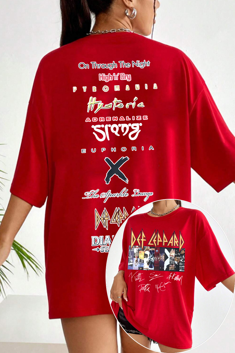 Defleppard 2-sided women printed tee