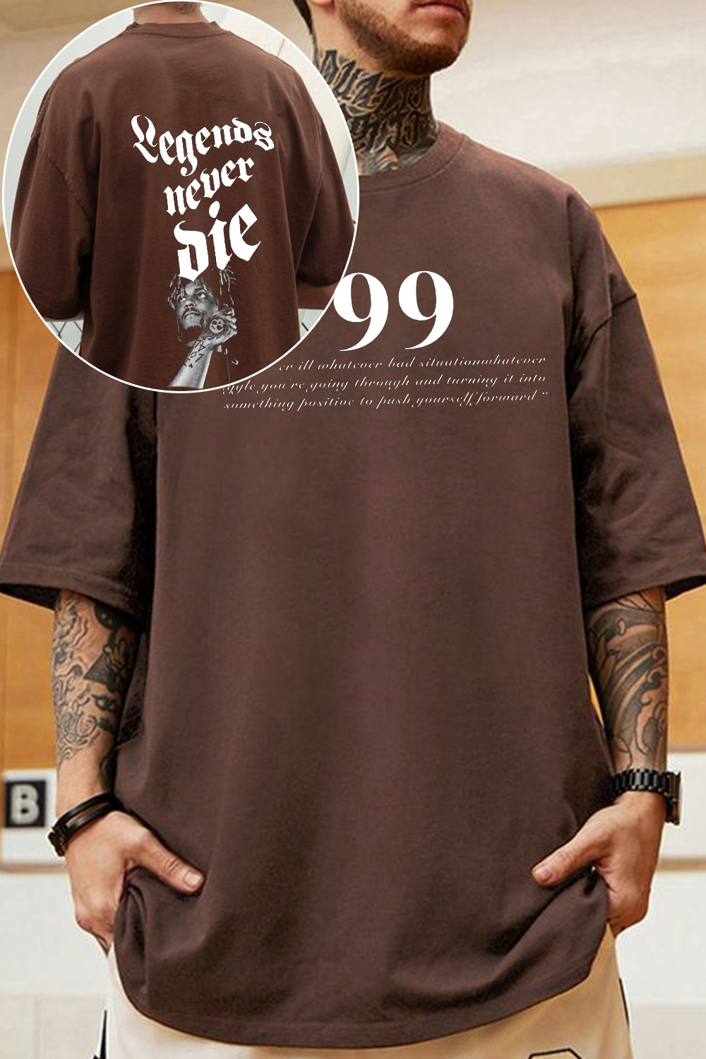 Juice WRLD999 Double-sided printed short-sleeved men's T-shirt