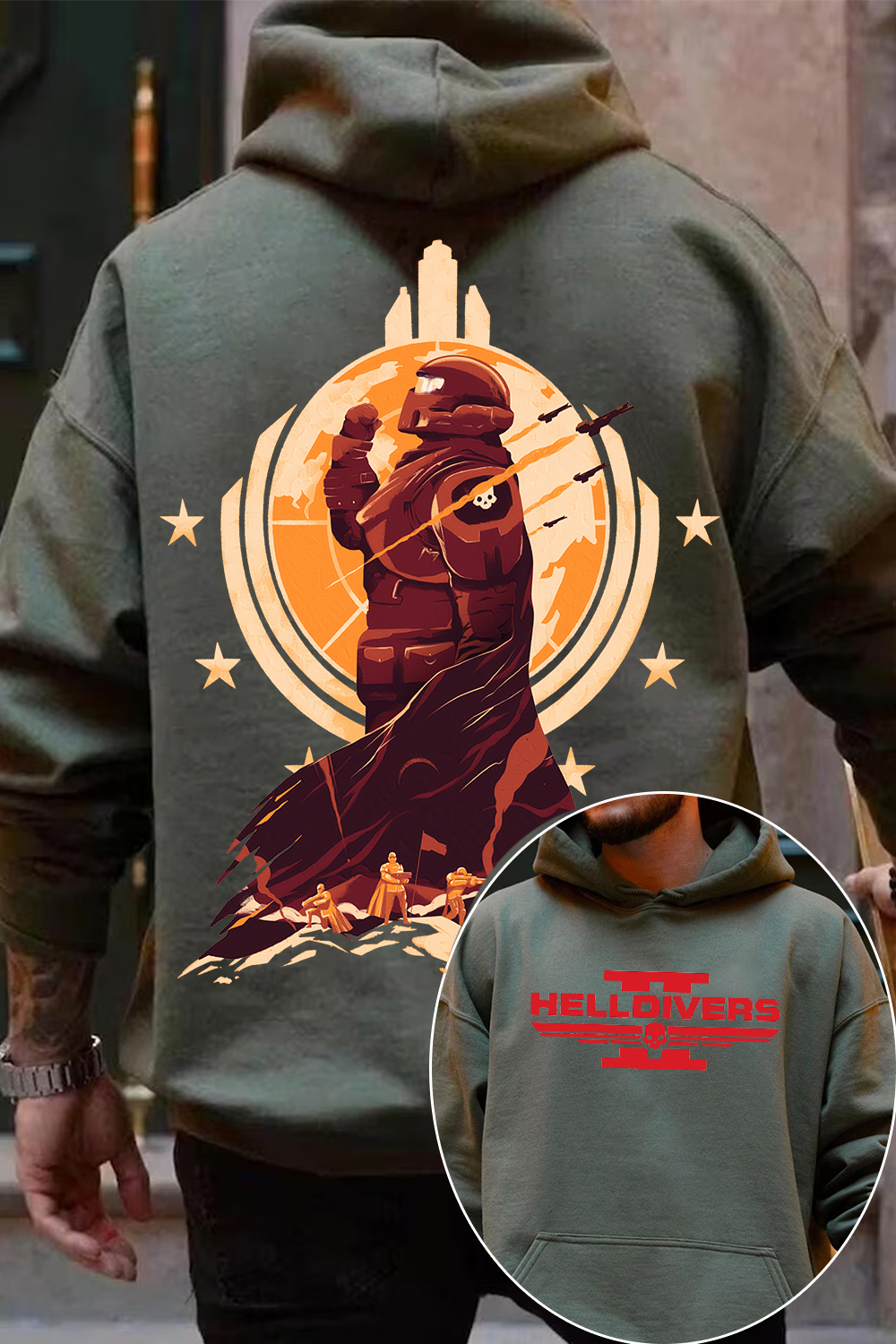 Helldivers 2 Oversized Vintage Unisex Hoodie