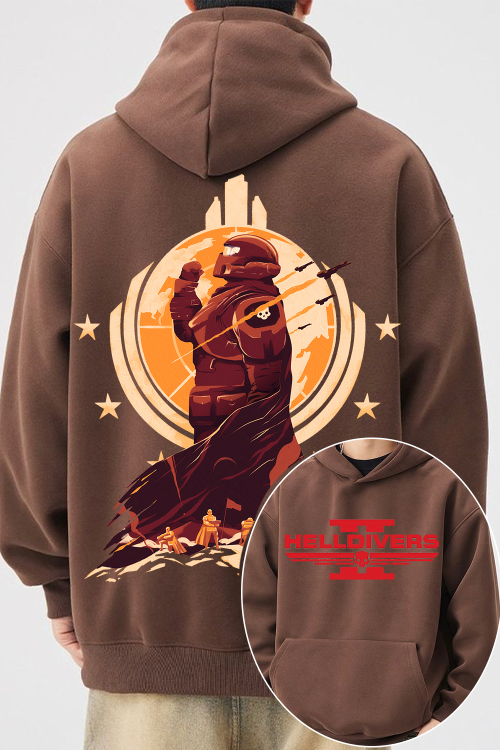 Helldivers 2 Oversized Vintage Unisex Hoodie
