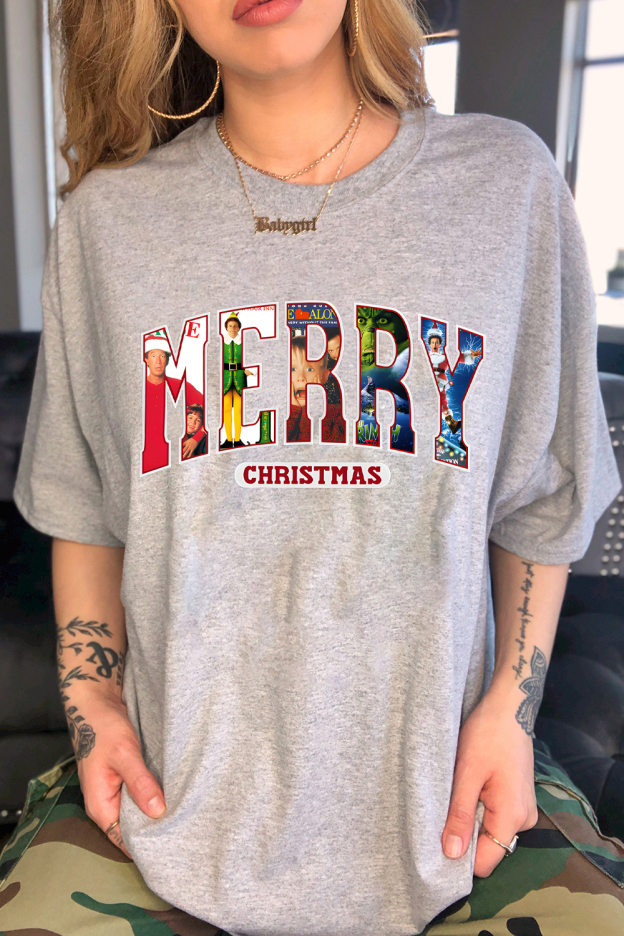 MERRY Christmas Movies Women Tee