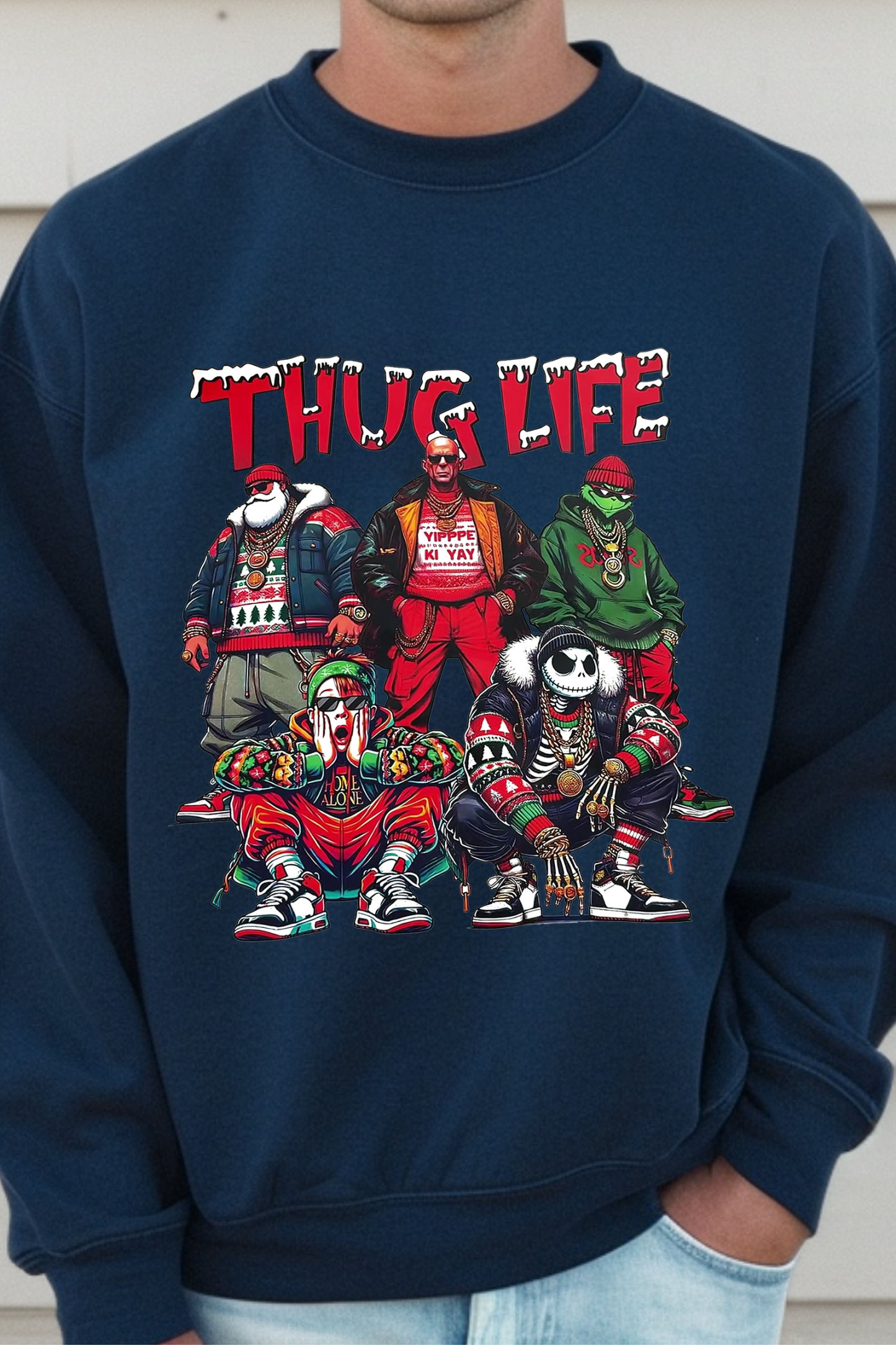Men's Santa Monster Crew Neck Sweatshirt