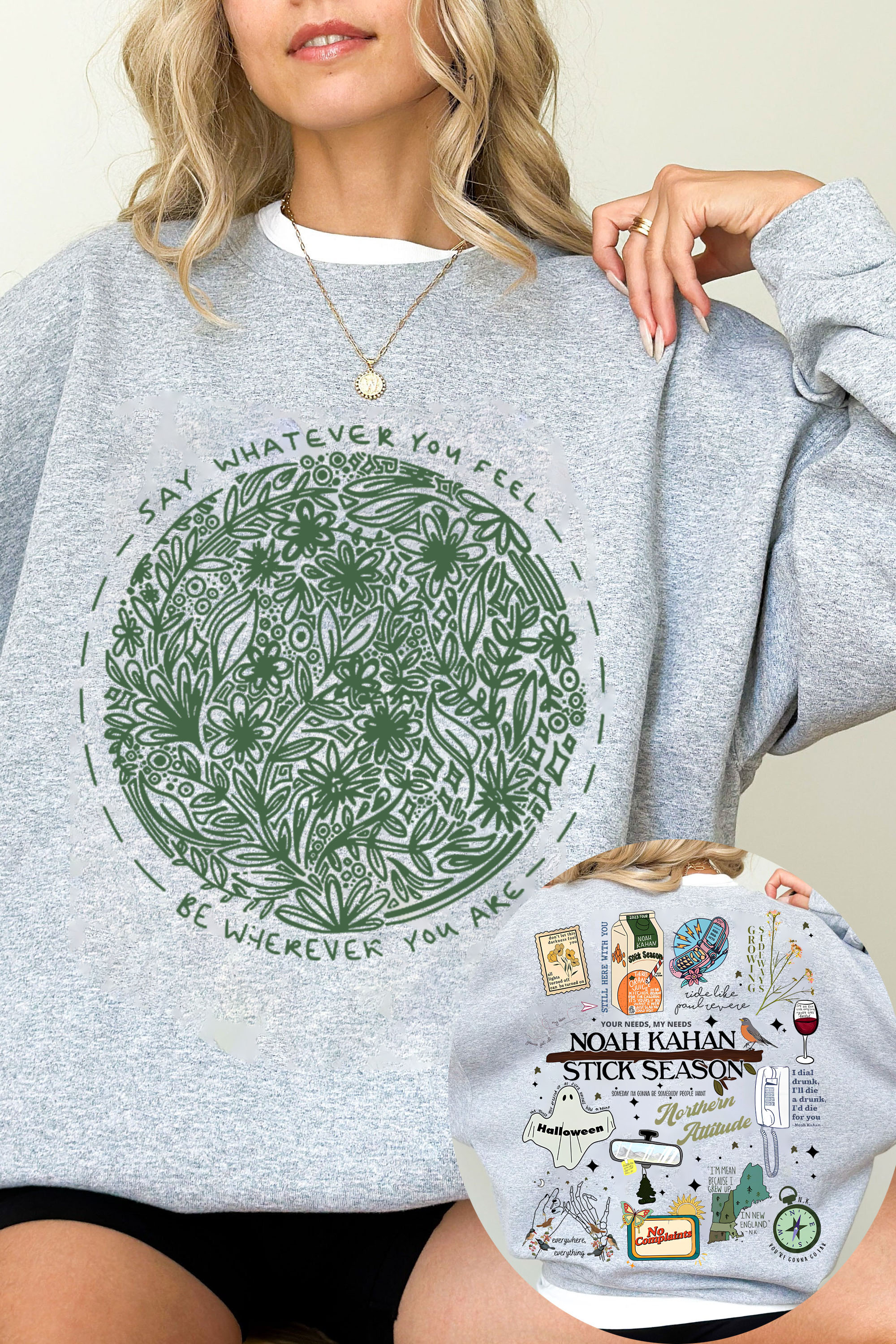 2 Sided Noah Kahan Stick Season Album Sweatshirt