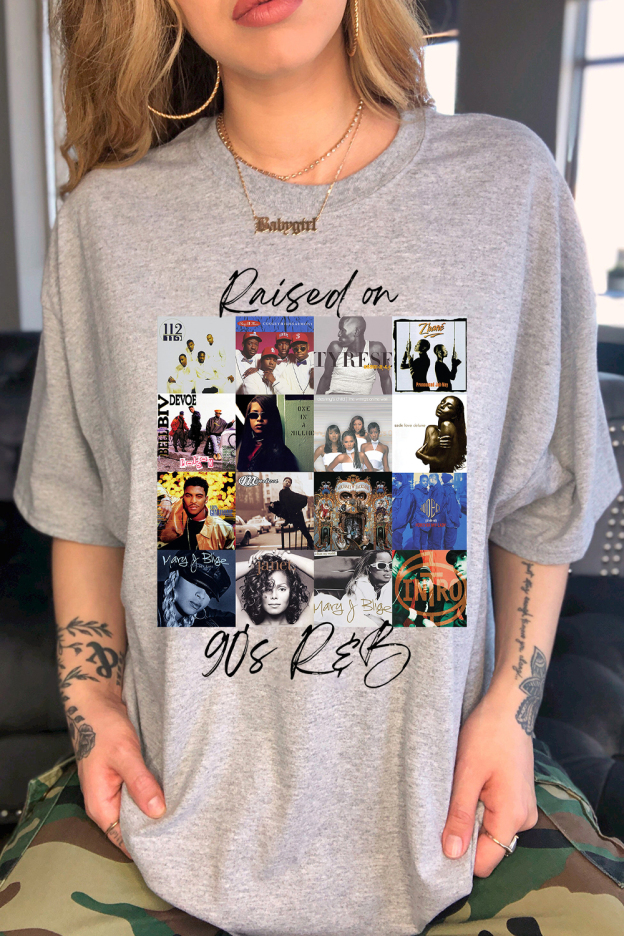 Raised On 90s R&B Album Music Artists-2 Shirts