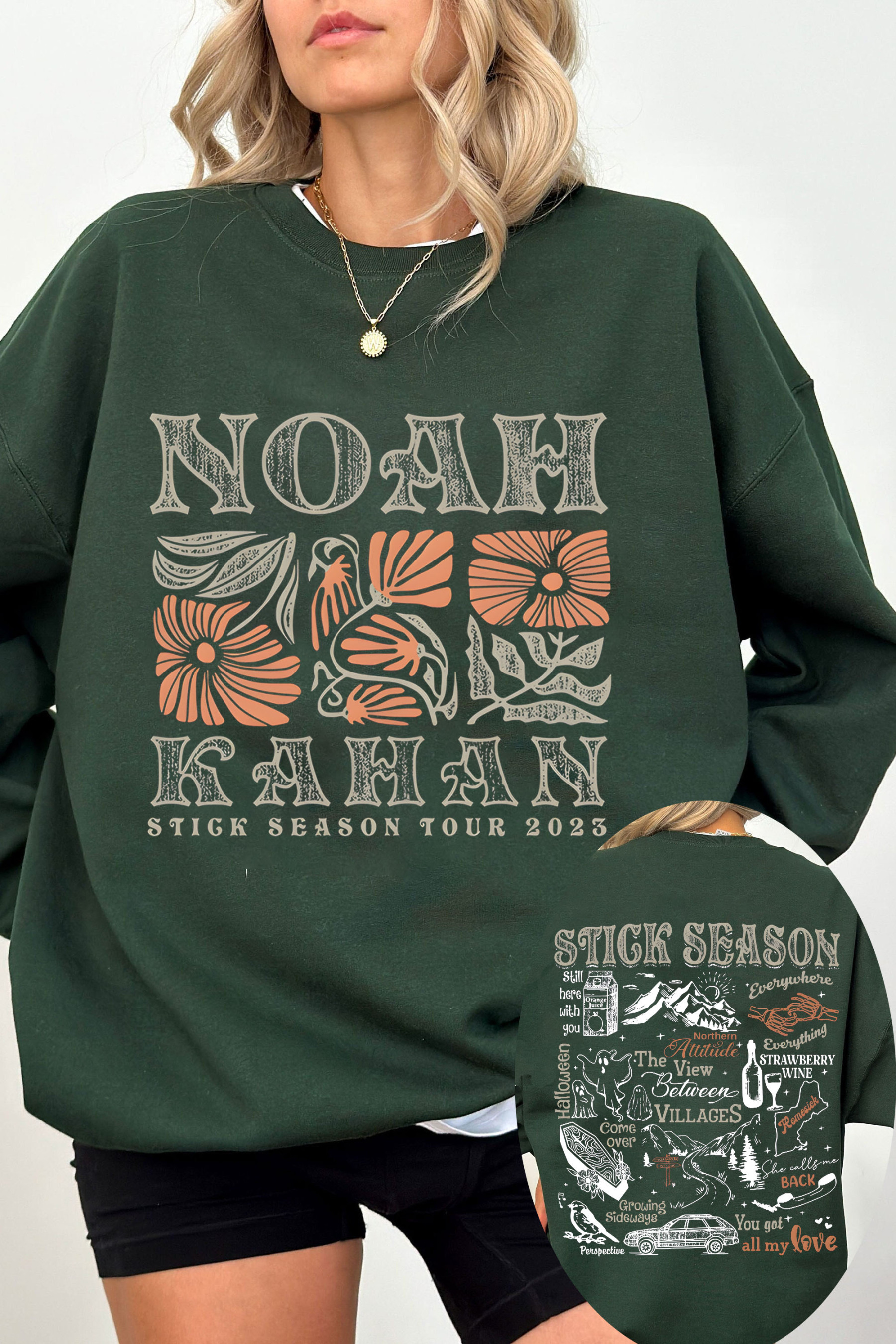 Stick Season Orange Noah Kahan 2 Side Sweatshirt