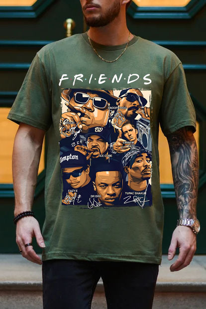 Rapper All Star Friends Funny Hip Hop T-shirt-MEN