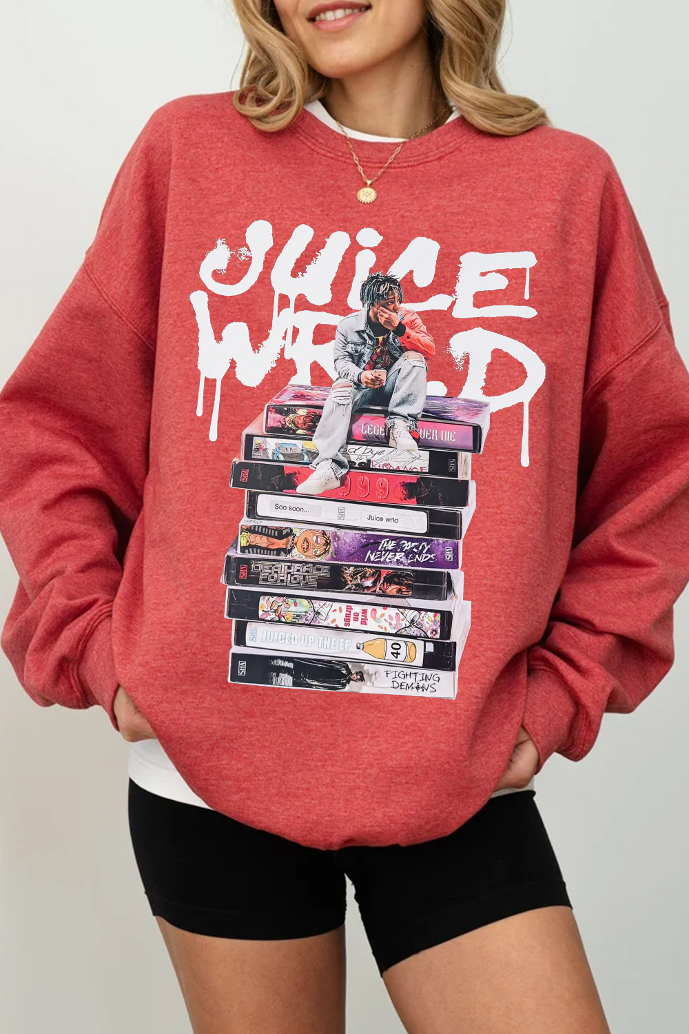 juicewrld long sleeve crew neck sweatshirt