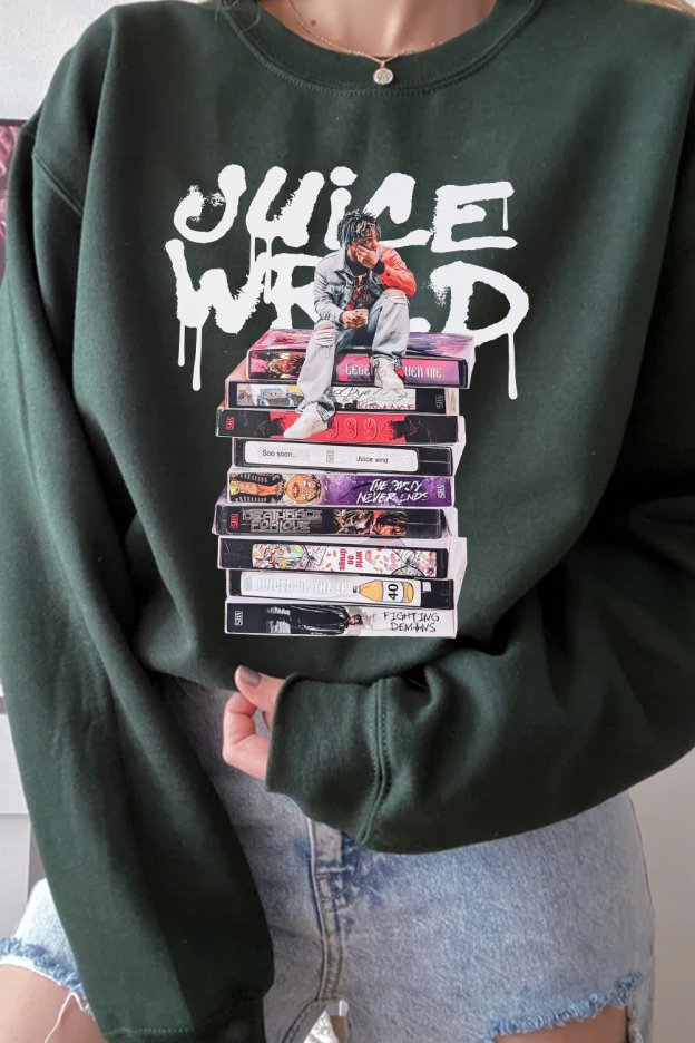 juicewrld long sleeve crew neck sweatshirt
