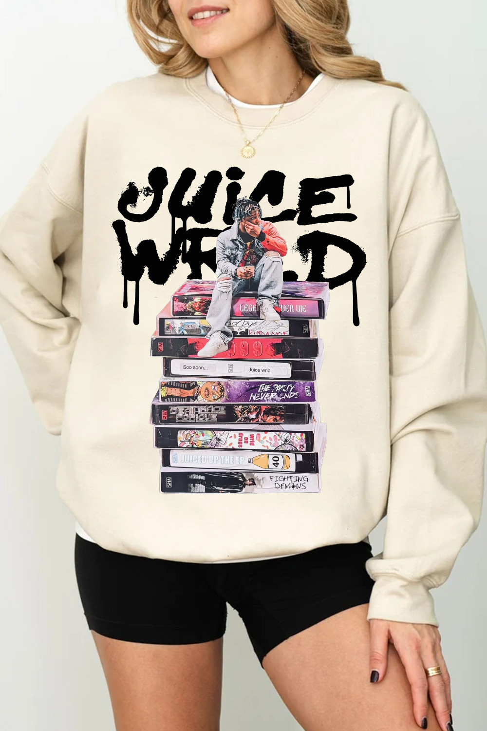 juicewrld long sleeve crew neck sweatshirt