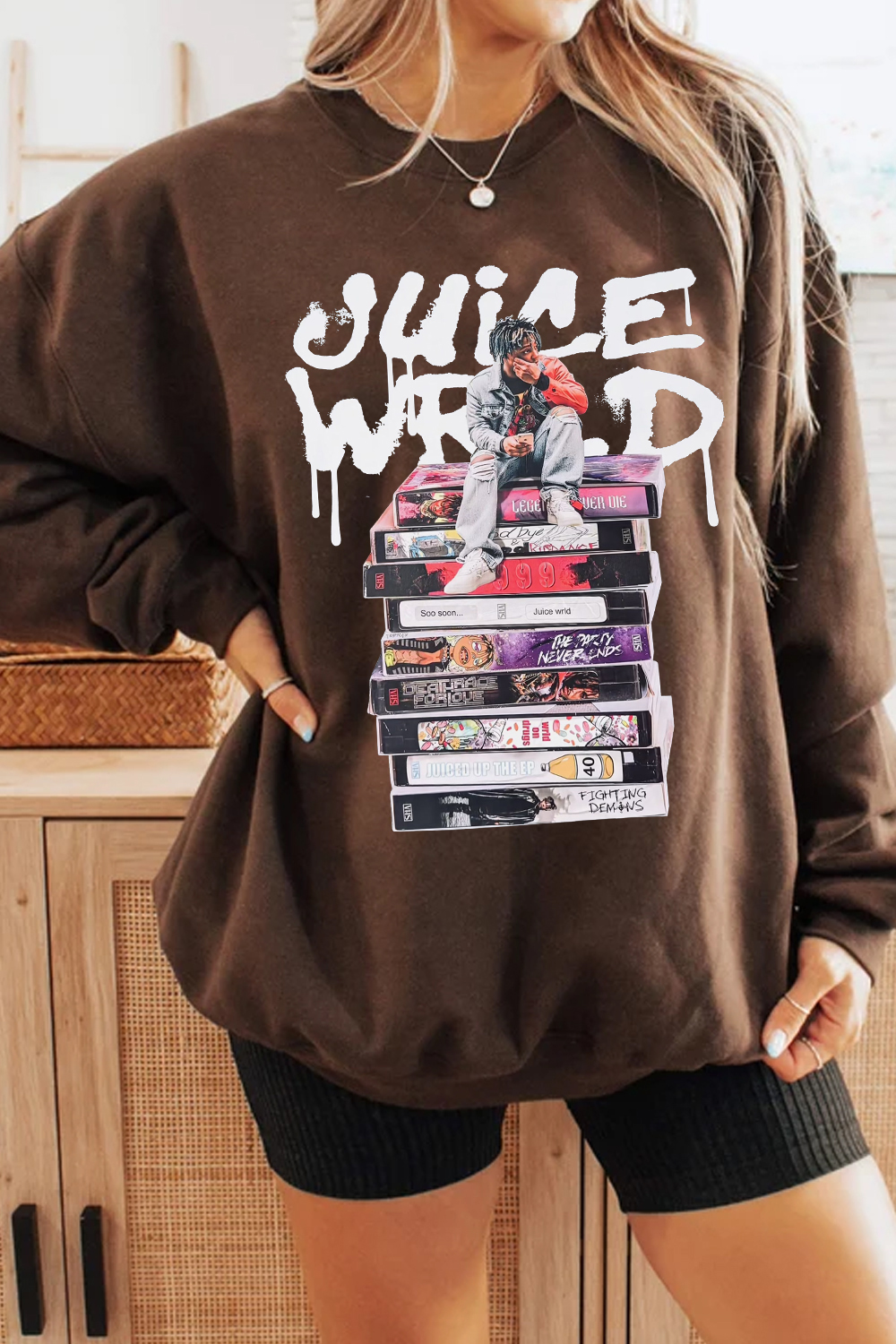 juicewrld long sleeve crew neck sweatshirt