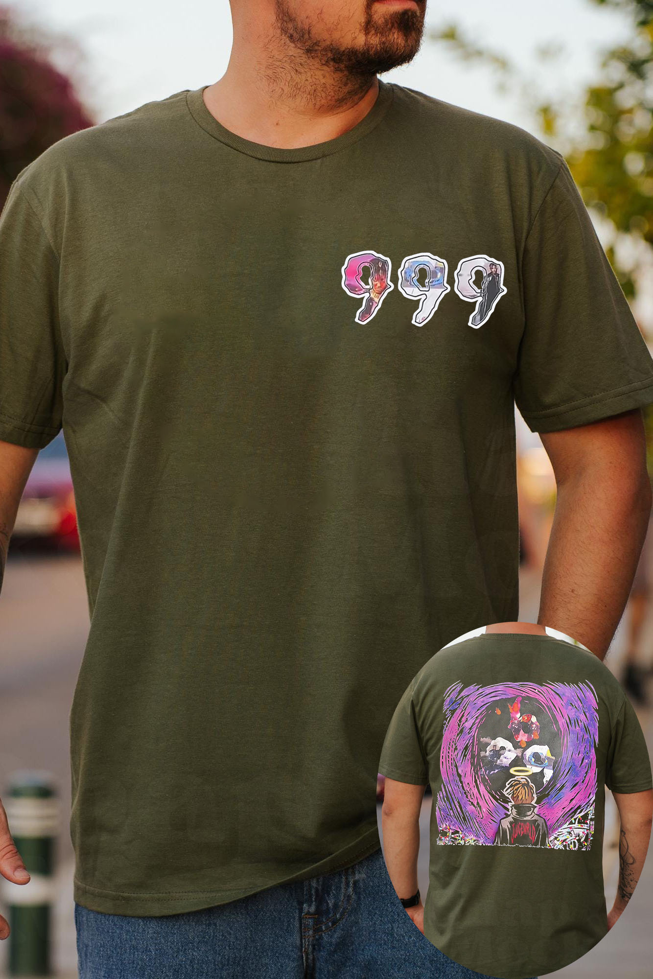 JuiceWorld999 cartoon men's short-sleeved T-shirt