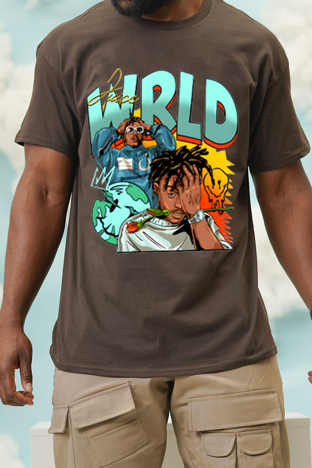 Juice World fans color block short sleeve T-shirt