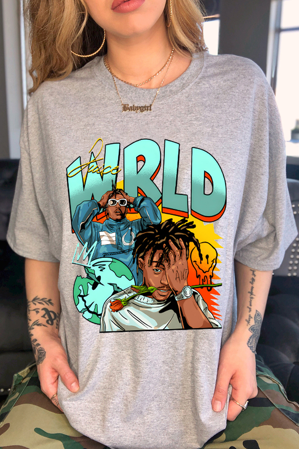 Juice World fans color block ladies short sleeve t-shirt