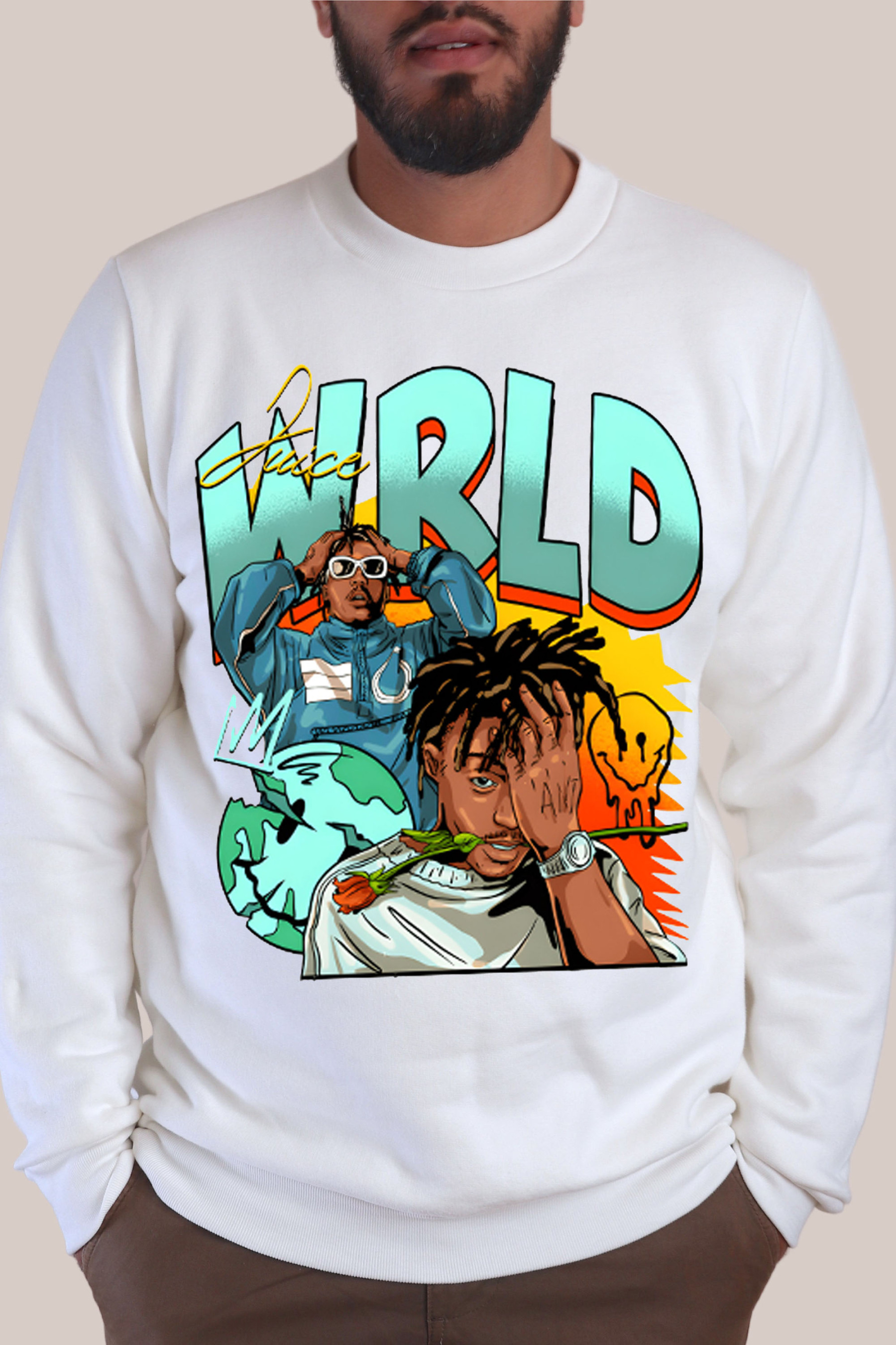 Juice World fans color block sweatshirt