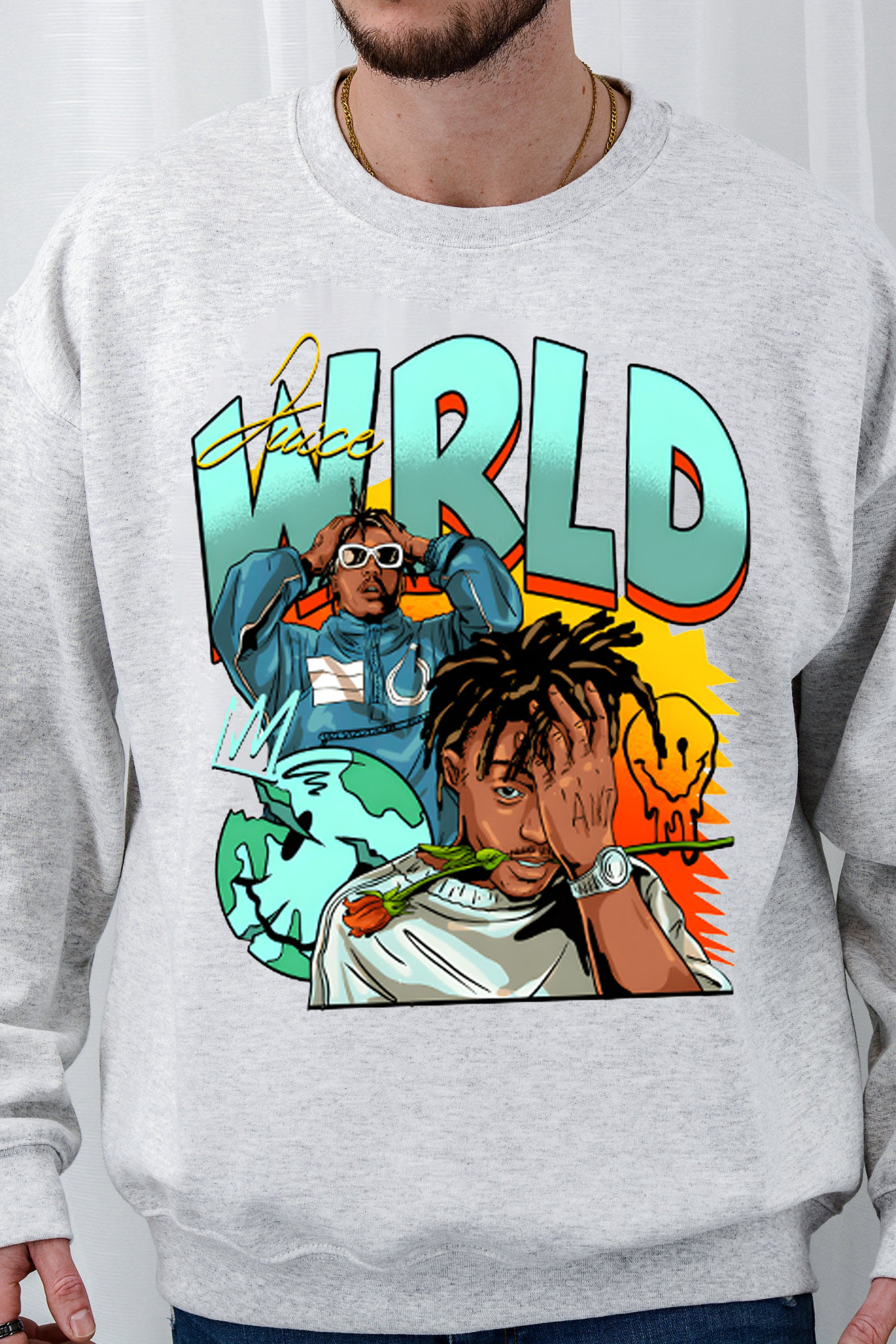 Juice World fans color block sweatshirt