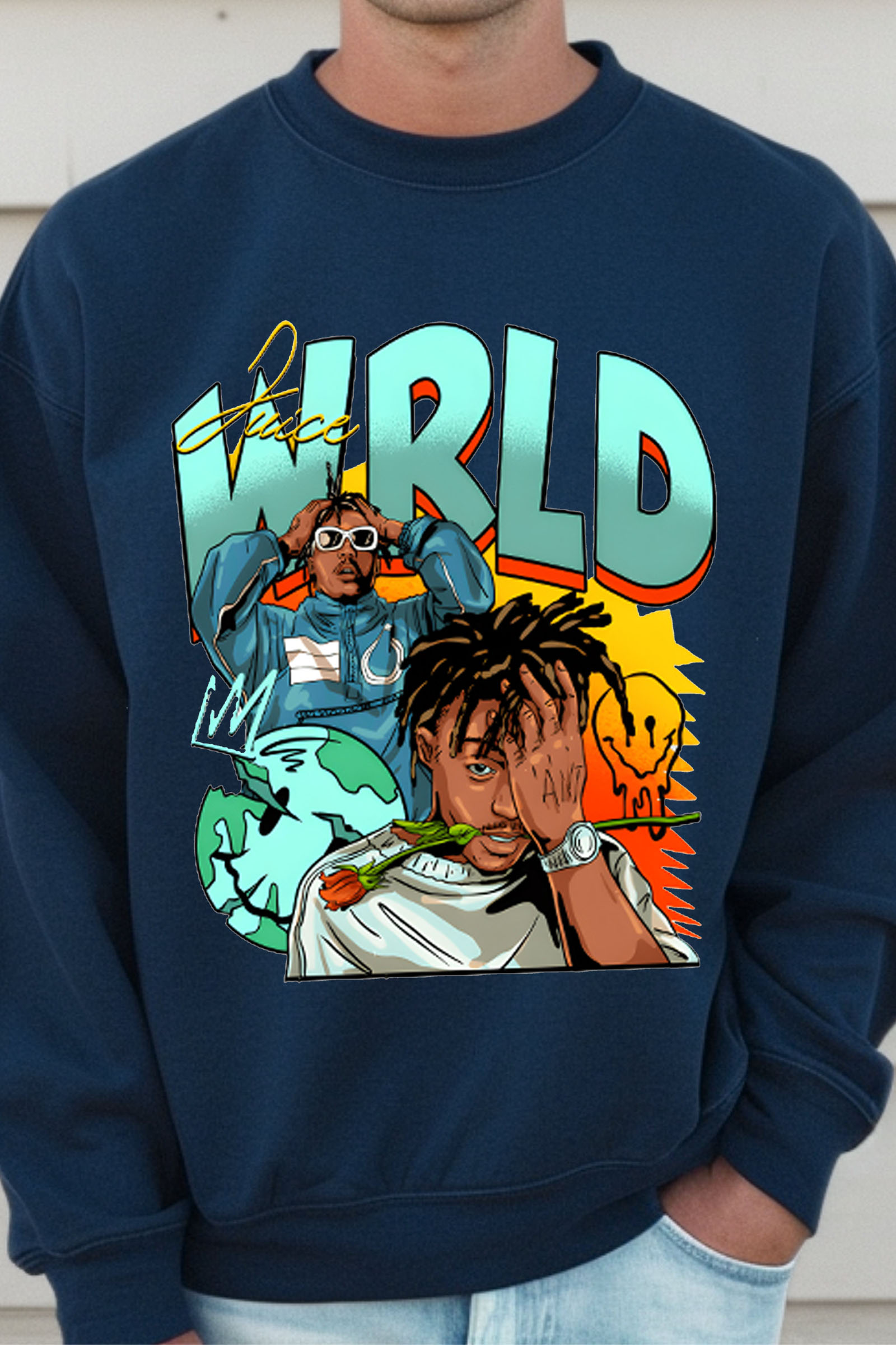 Juice World fans color block sweatshirt