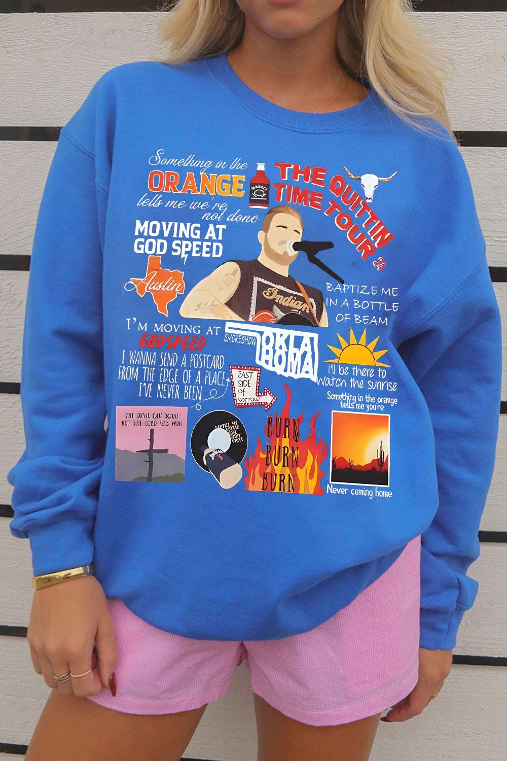 Zach Bryan Cartoon Personalized Print Women's Sweatshirt