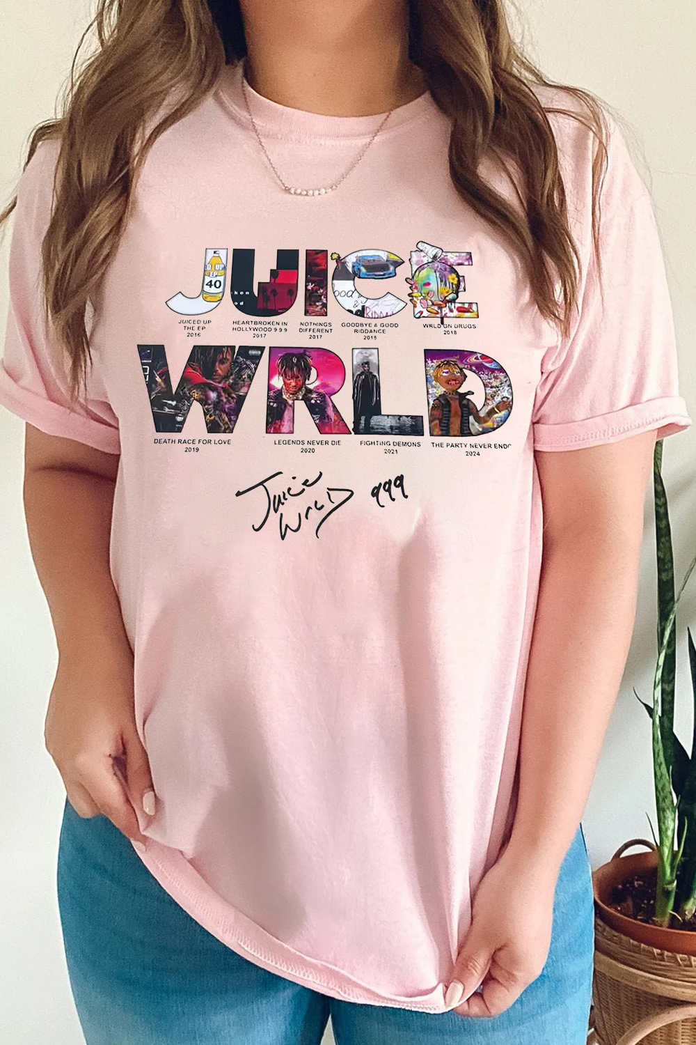 WRLD letter print ladies short-sleeved T-shirt