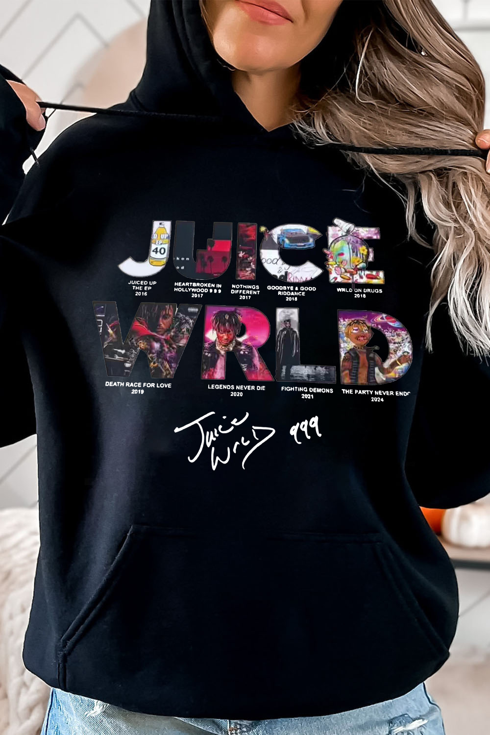 WRLD lettering print hoodie