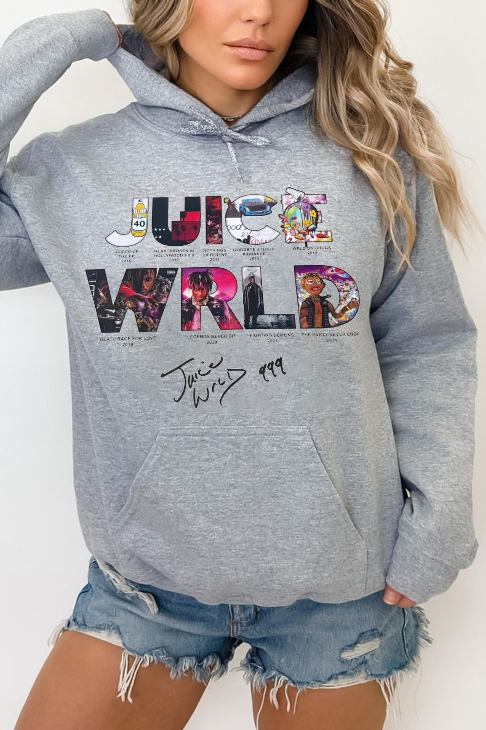 WRLD lettering print hoodie