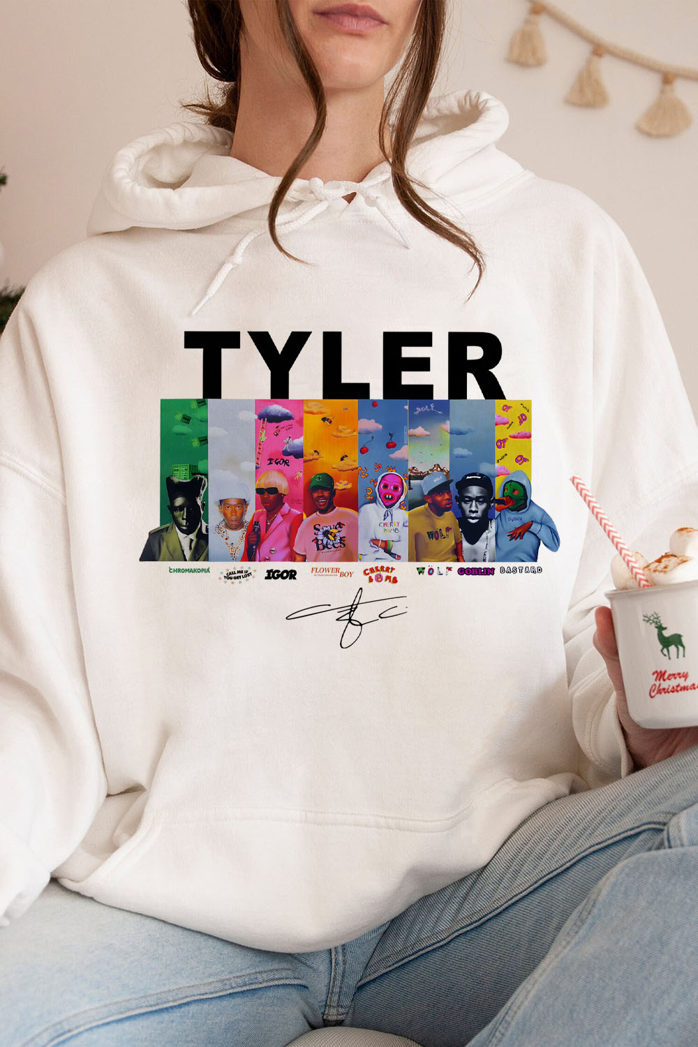 Tyler cartoon print women hoodie