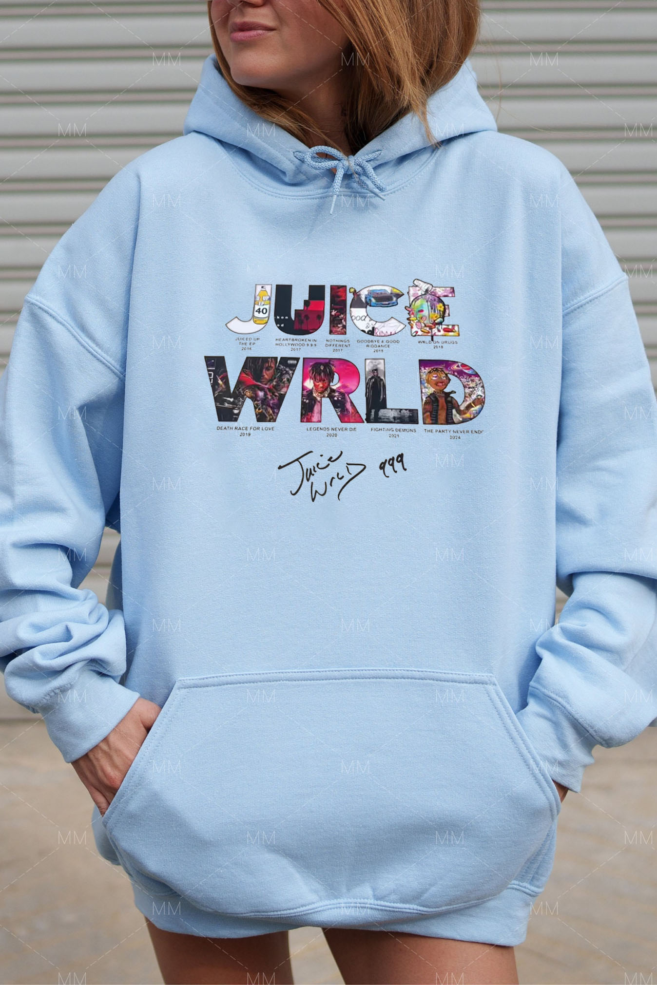 WRLD lettering print hoodie