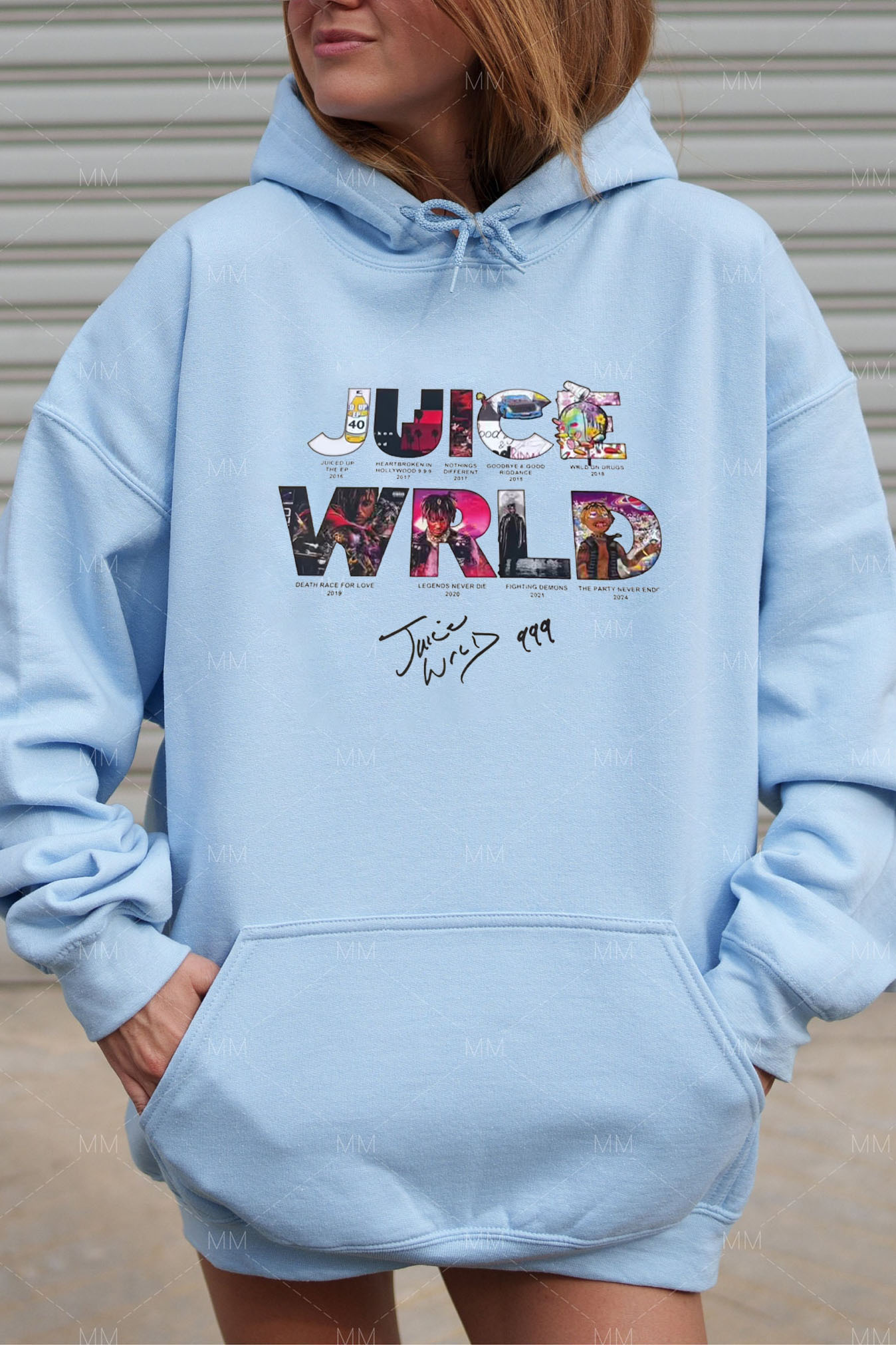 WRLD lettering print hoodie