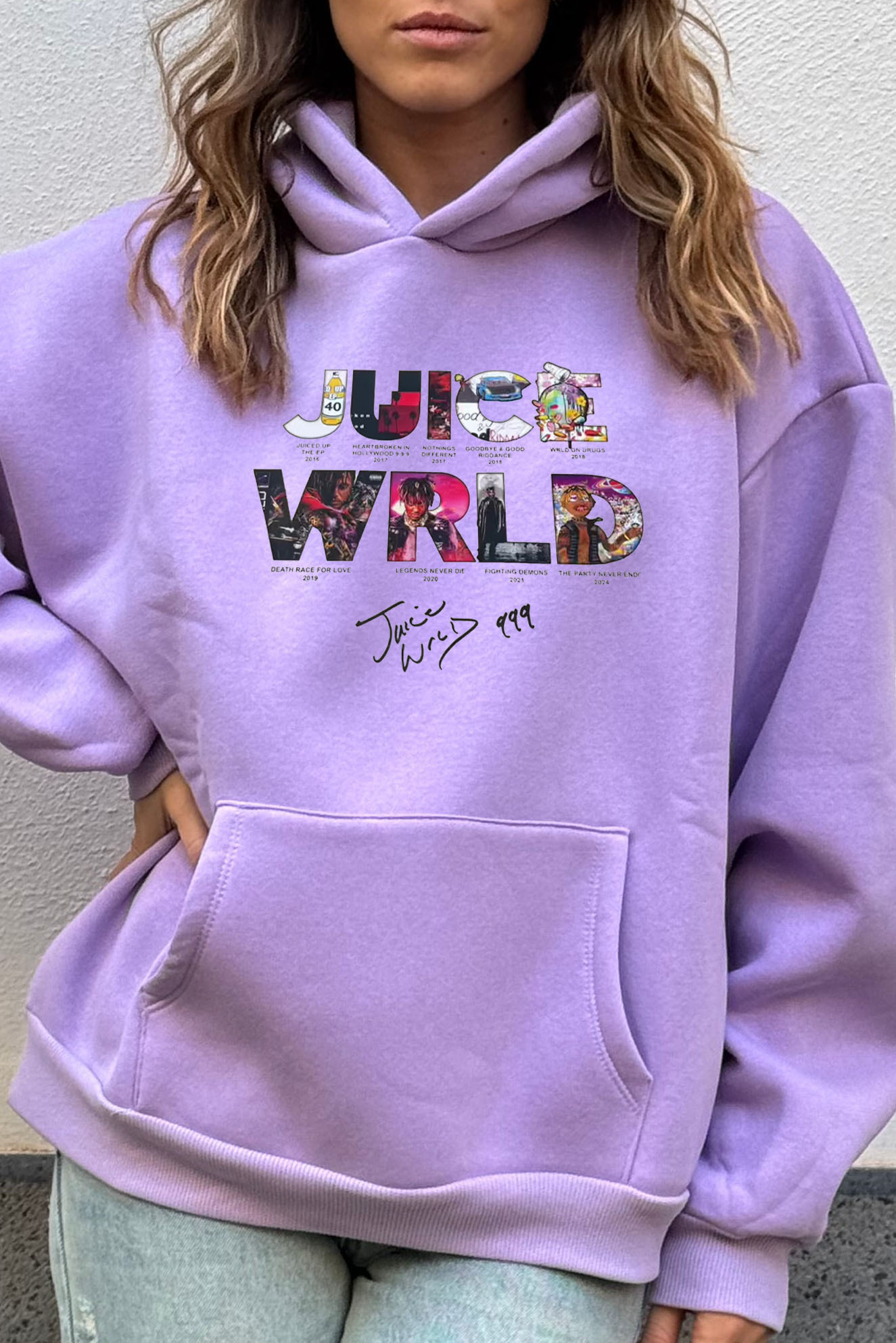 WRLD lettering print hoodie
