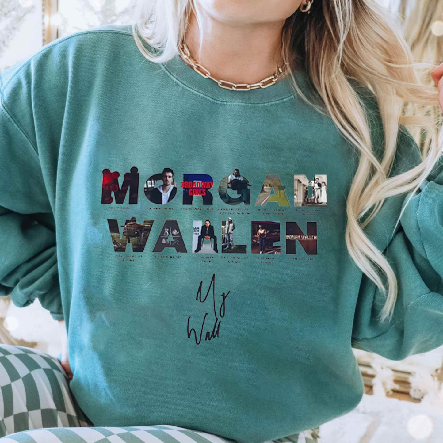 morganwallen cartoon long-sleeved sweatshirt
