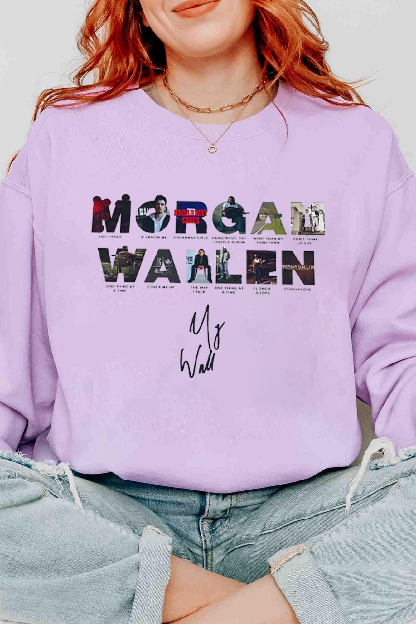morganwallen cartoon long-sleeved sweatshirt