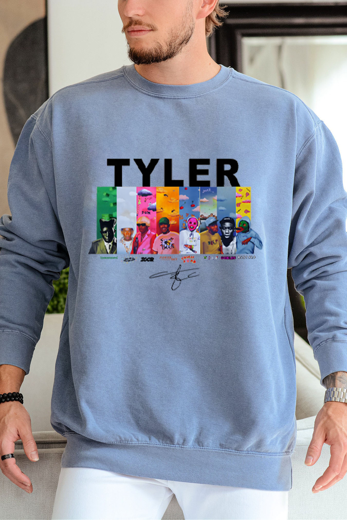 Tyler cartoon print crew neck sweatshirt