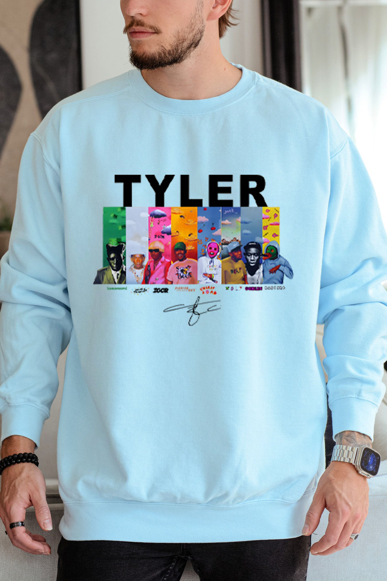Tyler cartoon print crew neck sweatshirt