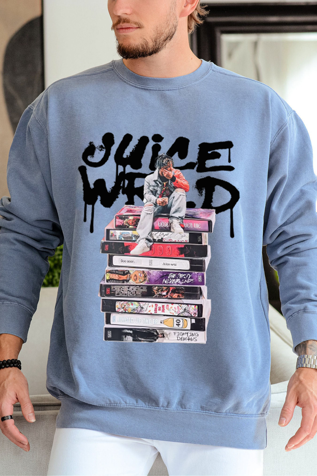Juicewrld long sleeve round neck men's sweatshirt
