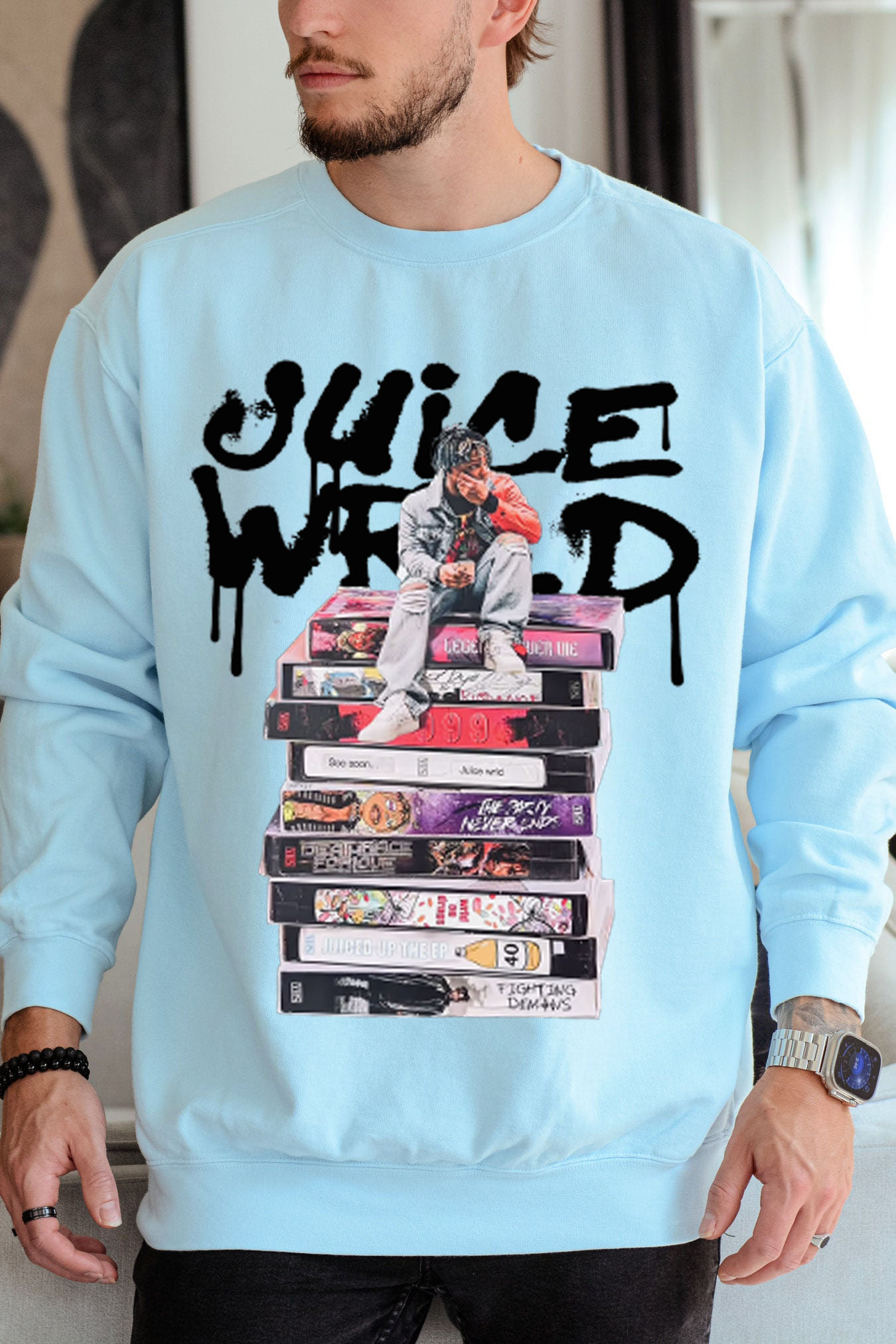 Juicewrld long sleeve round neck men's sweatshirt