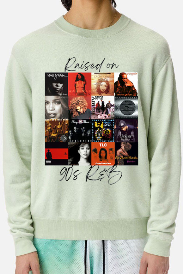 Raised on 90's R&B Album Cover Sweatshirt For Men