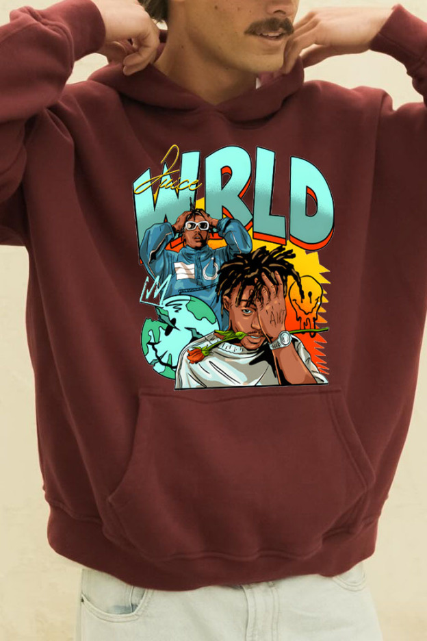 Juice World fans color block  Hoodie For Men