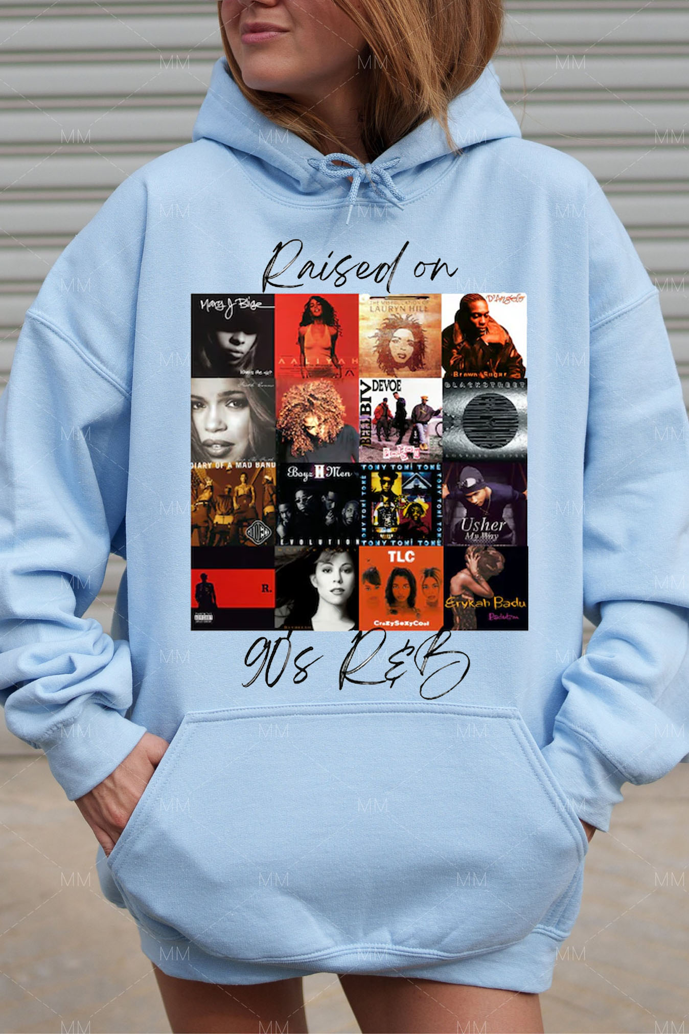 90'S Music Print Hoodie