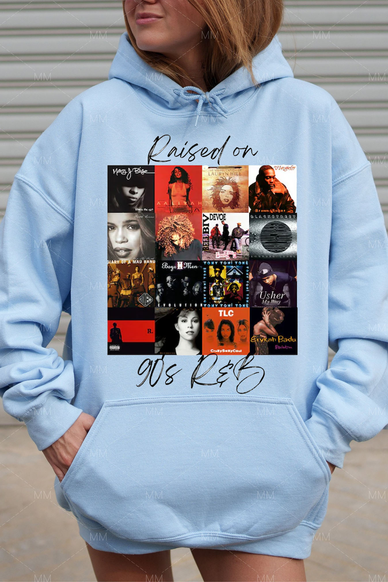90'S Music Print Hoodie