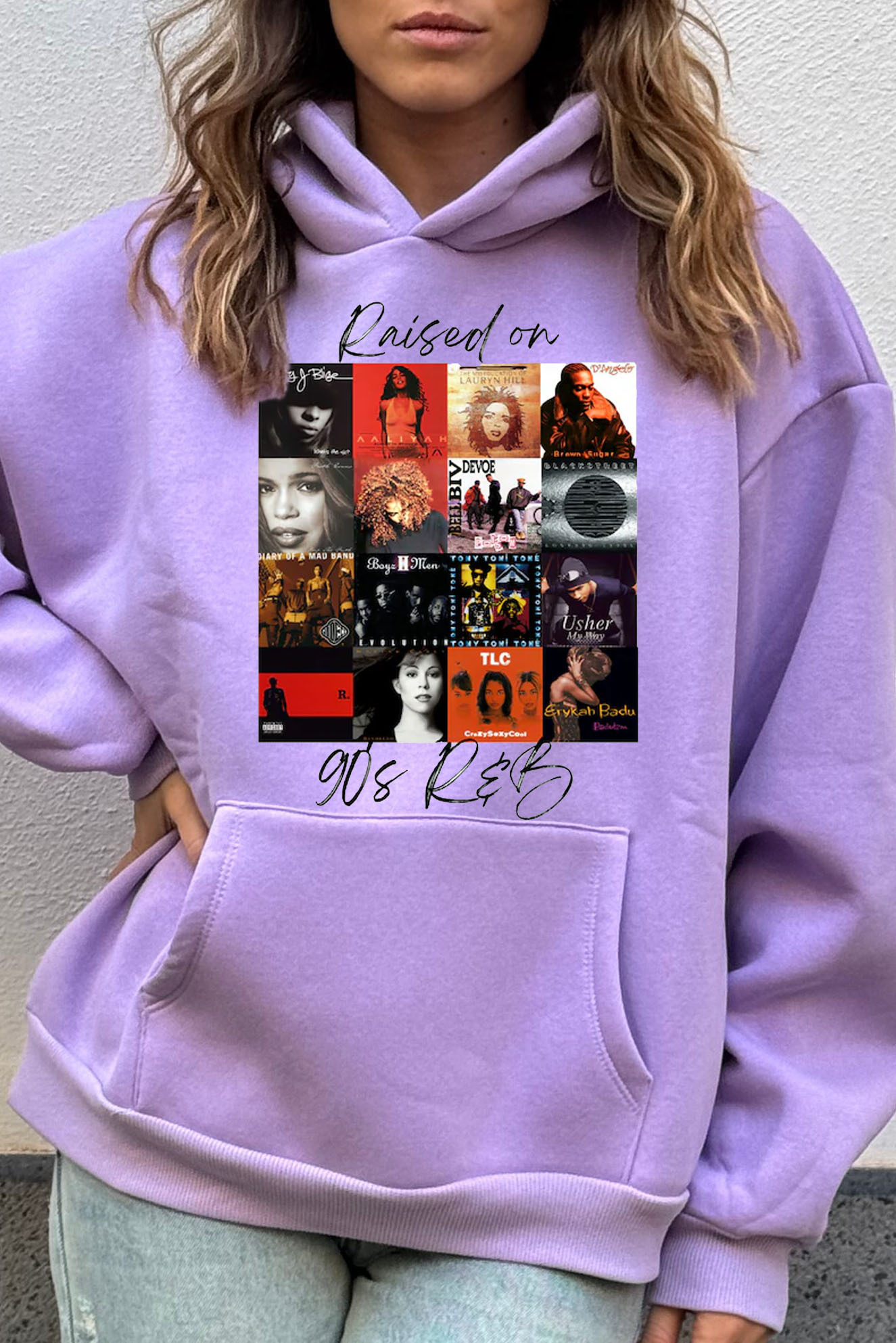 90'S Music Print Hoodie