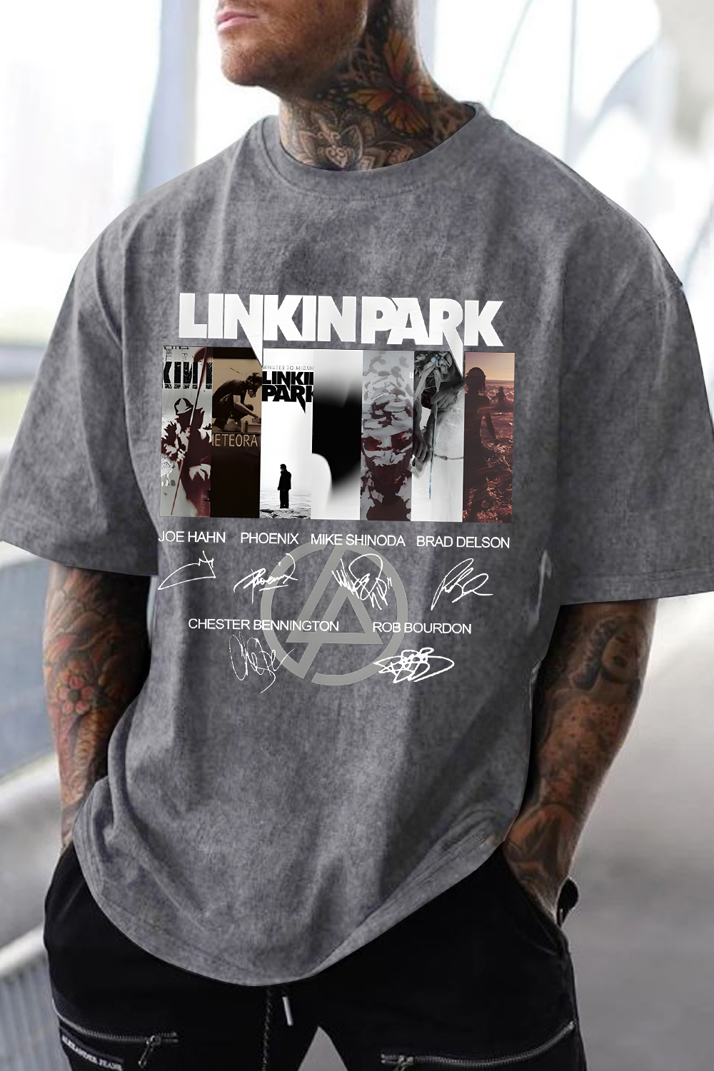 Washed cotton LP Logo Signatures short-sleeved Tshirts